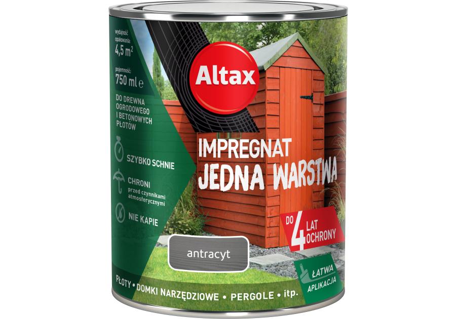 Zdjęcie: Impregnat Jedna Warstwa 4 lata 0,75 L antracyt ALTAX