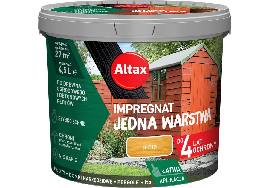 Zdjęcie: Impregnat Jedna Warstwa 4 lata 4,5 L pinia ALTAX