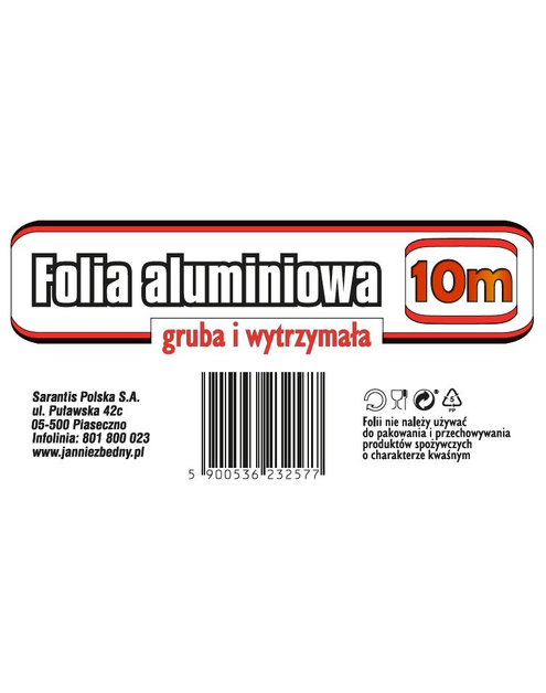 Zdjęcie: Folia aluminiowa z tłoczeniem 10 m JAN NIEZBĘDNY