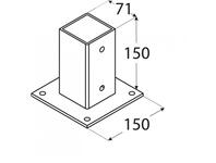 Zdjęcie: Podstawa słupa 7,1x15 cm z podstawą prostokątną PSP70 DMX