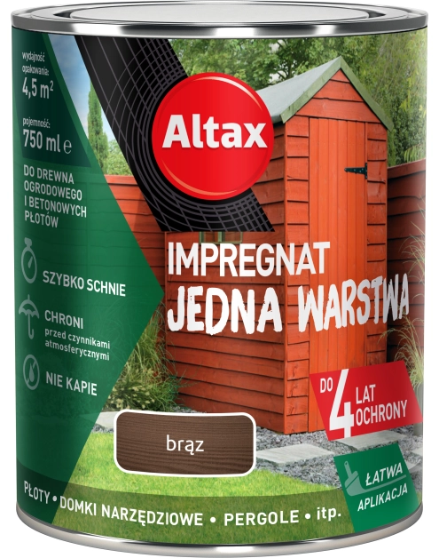 Zdjęcie: Impregnat Jedna Warstwa 4 lata 0,75 L brąz ALTAX