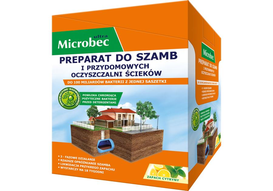 Zdjęcie: Preparat do szamb Microbec Ultra 25 g zapach cytryny BROS