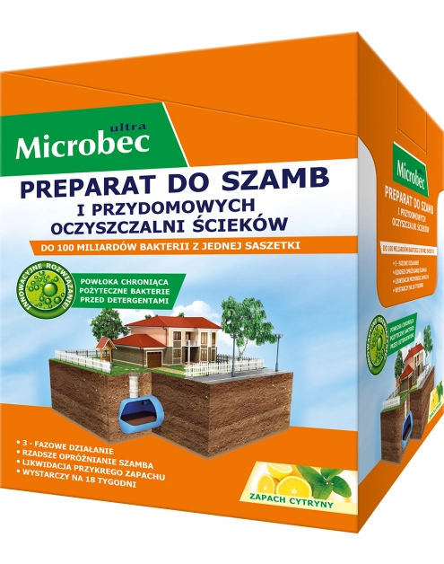 Zdjęcie: Preparat do szamb Microbec Ultra 25 g zapach cytryny BROS