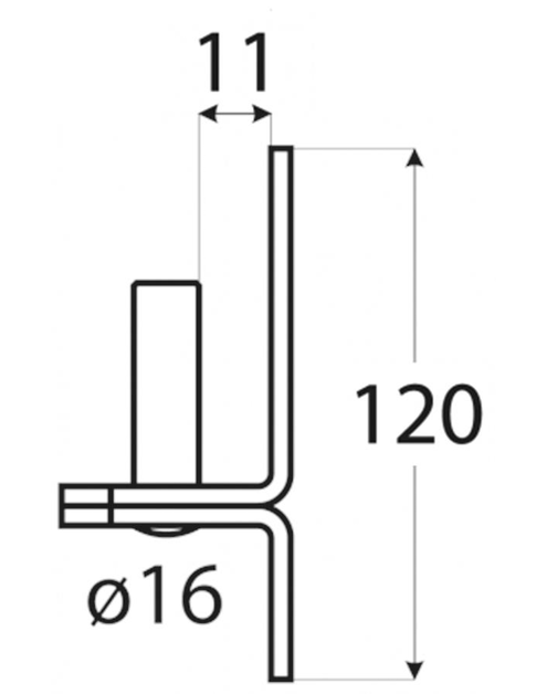 Zdjęcie: Uchwyt bramowy czopowy fi 16/11 mm DMX