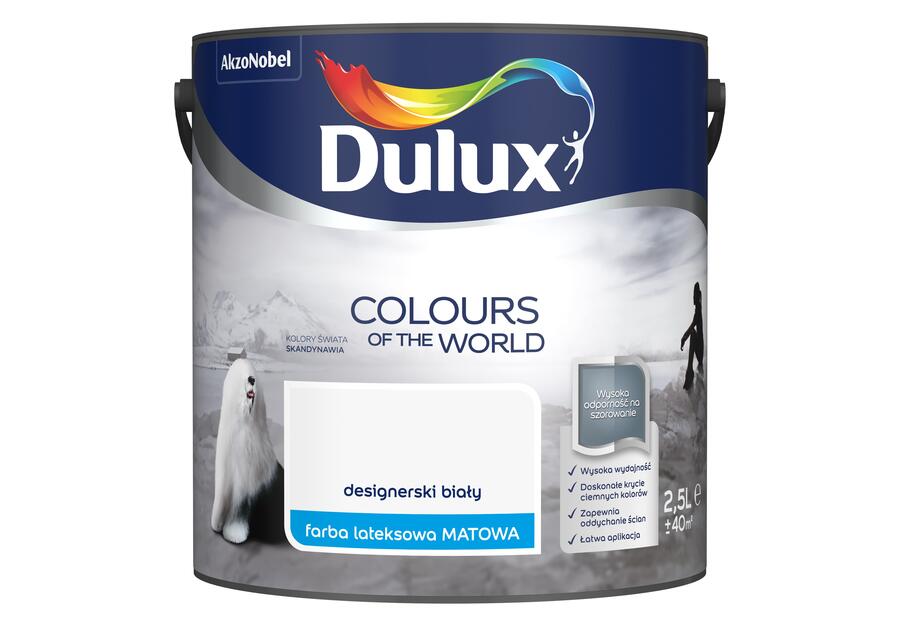 Zdjęcie: Farba lateksowa Kolory Świata 2,5 L designerski biały DULUX