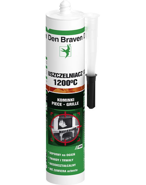 Zdjęcie: Uszczelniacz Fire Sealant 1200 C czarny 280 ml DEN BRAVEN