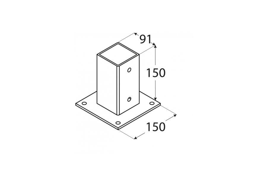 Zdjęcie: Podstaw słupa 90 z podstawą prostokątną PSP90 DMX
