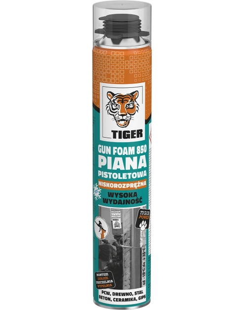 Zdjęcie: Piana pistoletowa niskoprężna zimowa Gun Foam 850 - 750 ml TIGER