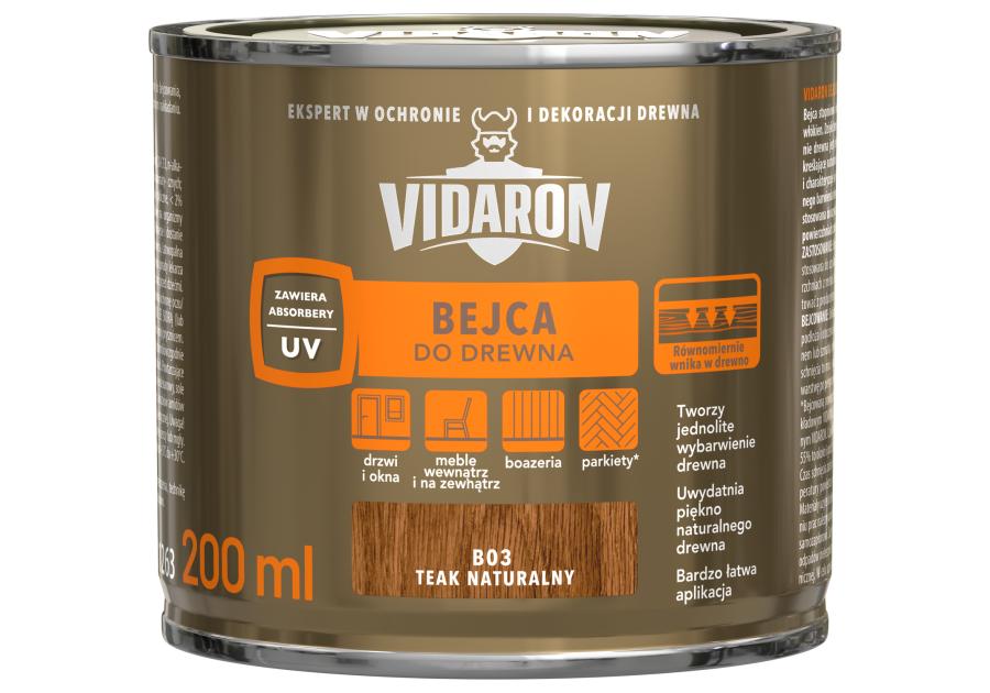 Zdjęcie: Bejca teak naturalny B03 0,2 L VIDARON