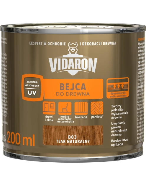 Zdjęcie: Bejca teak naturalny B03 0,2 L VIDARON