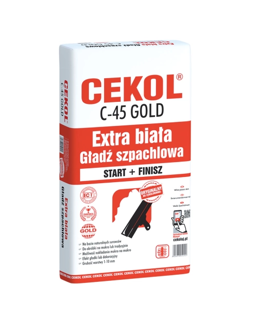 Zdjęcie: Gładź szpachlowa C-45 - 5 kg biała CEKOL