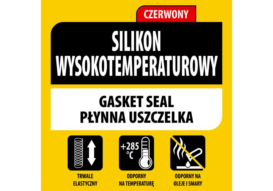 Zdjęcie: Silikon wysokotemperaturowy Gasket Seal 280 ml czerwony SOUDAL