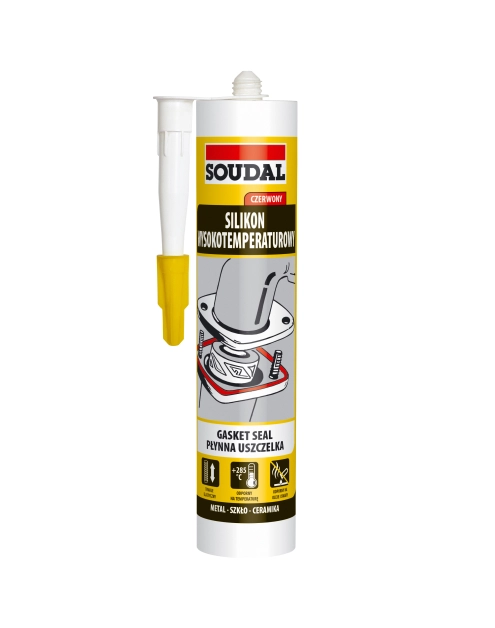 Zdjęcie: Silikon wysokotemperaturowy Gasket Seal 280 ml czerwony SOUDAL