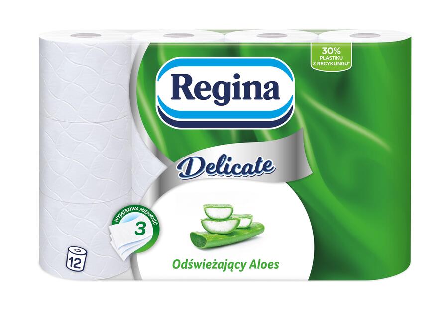 Zdjęcie: Papier toaletowy Delicate  Aloe Vera 12 rolek REGINA