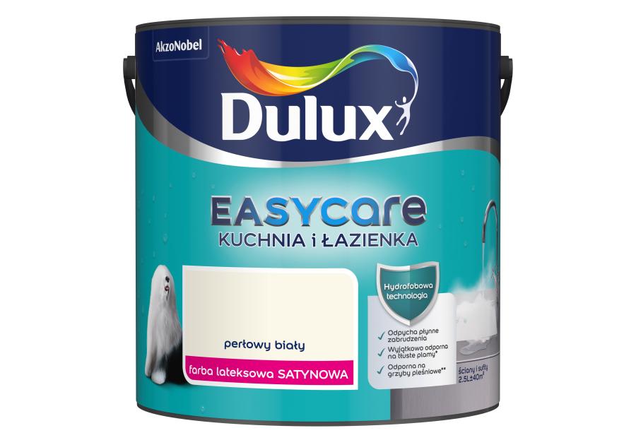 Zdjęcie: Farba lateksowa Easy Care Kuchnia&Łazienka perłowy biały 2,5 L DULUX