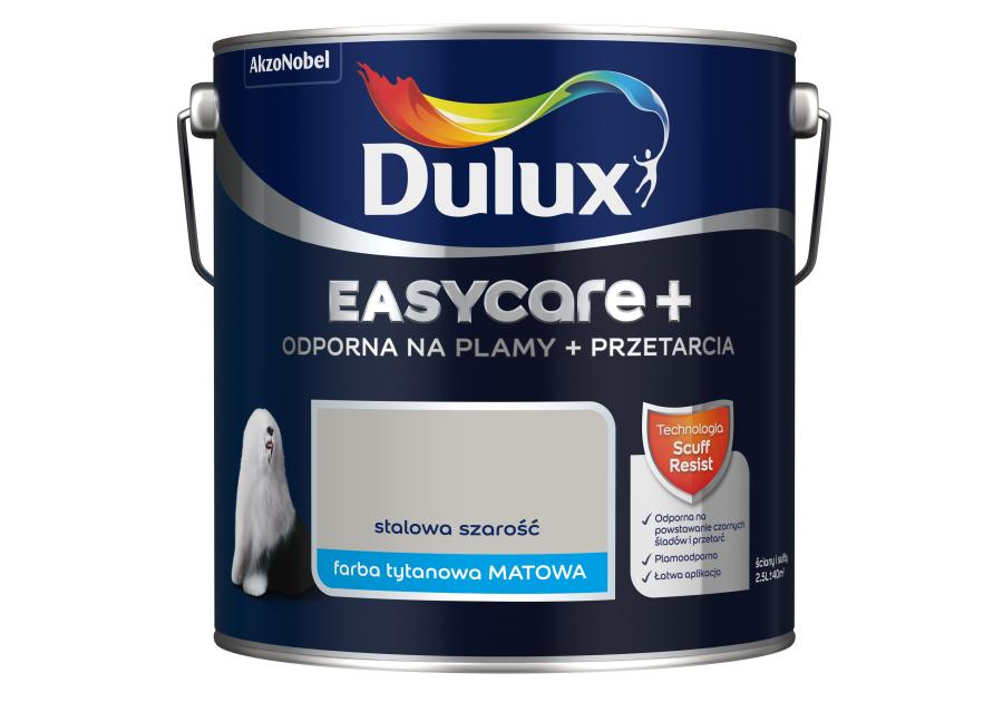 Zdjęcie: Farba lateksowa EasyCare+ Stalowa Szarość 2,5 L DULUX