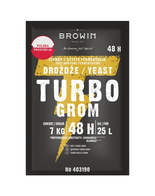 Zdjęcie: Drożdże gorzelnicze Turbo Grom 48 h - 150g BROWIN