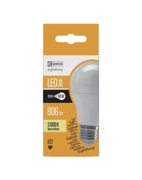 Zdjęcie: Żarówka LED Basic A60, E27, 8,5 W (60 W), 806 lm, ciepła biel EMOS