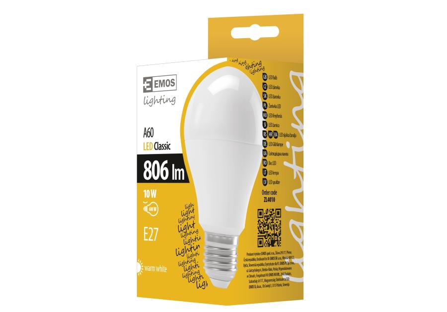 Zdjęcie: Żarówka LED Basic A60, E27, 8,5 W (60 W), 806 lm, ciepła biel EMOS