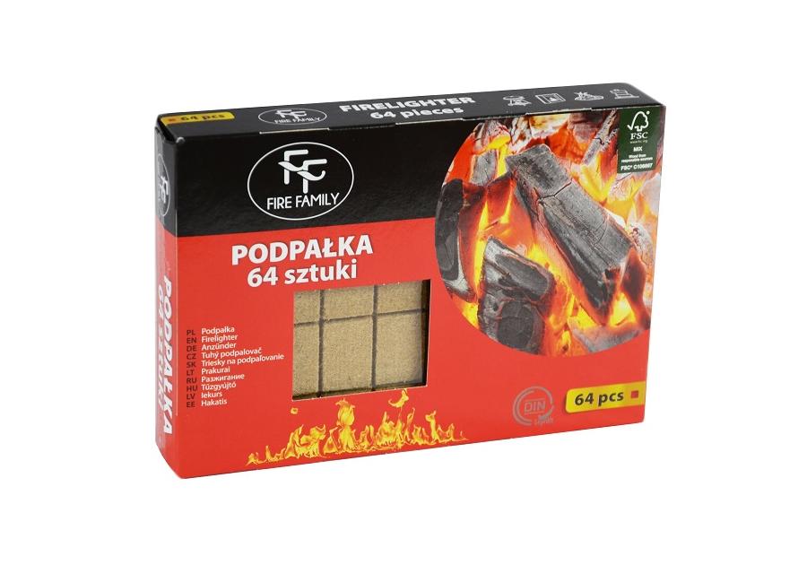 Zdjęcie: Podpałka 64 kostki FIRE FAMILY