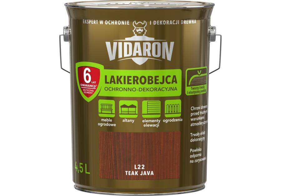 Zdjęcie: Lakierobejca ochronno-dekoracyjna teak java L22 4,5 L VIDARON