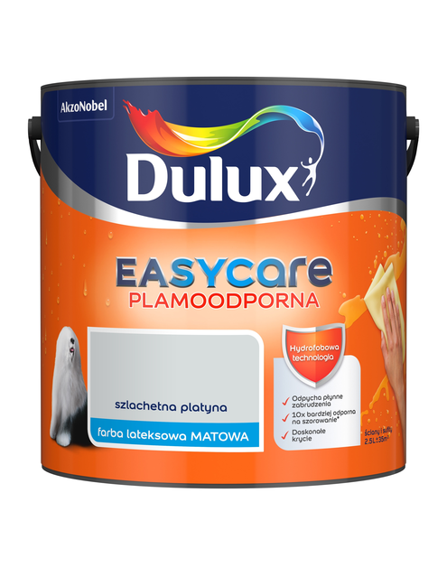 Zdjęcie: Farba do wnętrz EasyCare 2,5 L szlachetna platyna DULUX