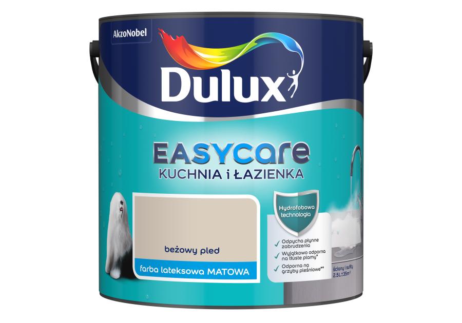 Zdjęcie: Farba do wnętrz EasyCare Kuchnia&Łazienka 2,5 L beżowy pled DULUX