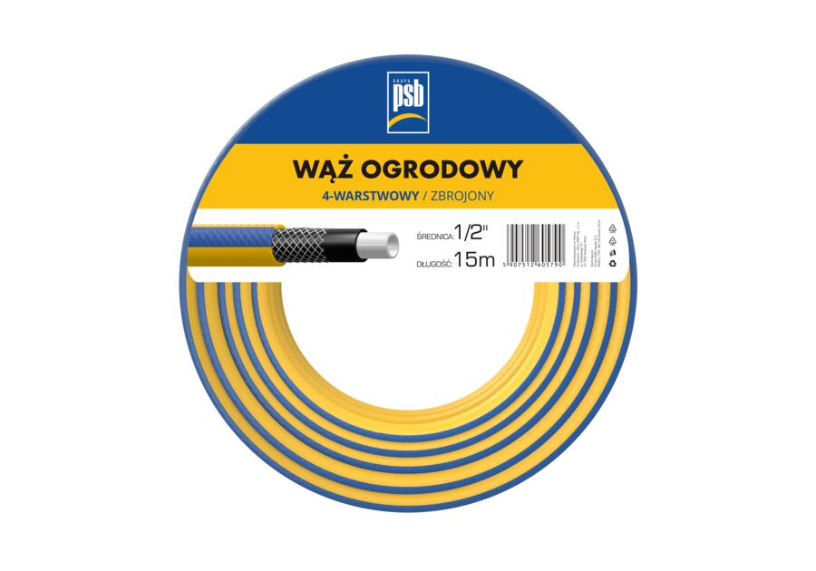 Zdjęcie: Wąż ogrodowy 4 warstwowy 1/2 - 15 m PSB