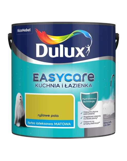 Zdjęcie: Farba do wnętrz EasyCare Kuchnia&Łazienka 2,5 L ryżowe pola DULUX