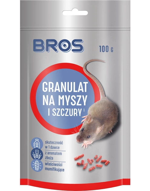 Zdjęcie: Granulat na myszy i szczury 100 g BROS