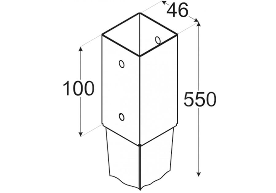 Zdjęcie: Podstawa słupa wbijana PSG 45x550 mm DMX