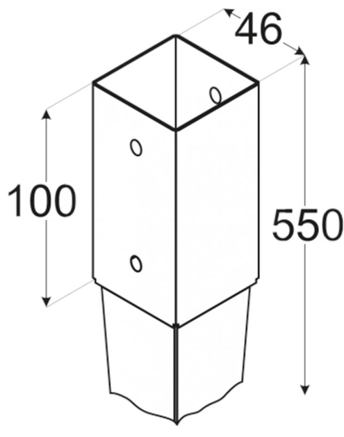 Zdjęcie: Podstawa słupa wbijana PSG 45x550 mm DMX