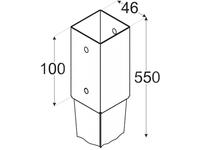Zdjęcie: Podstawa słupa wbijana PSG 45x550 mm DMX