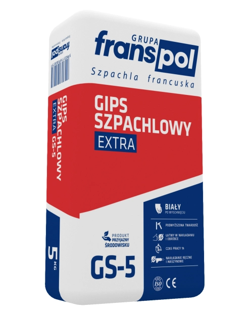 Zdjęcie: Gips szpachlowy 5 kg Extra Biały FRANS-POL