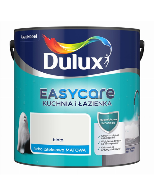 Zdjęcie: Farba do wnętrz EasyCare Kuchnia&Łazienka 5 L biały DULUX