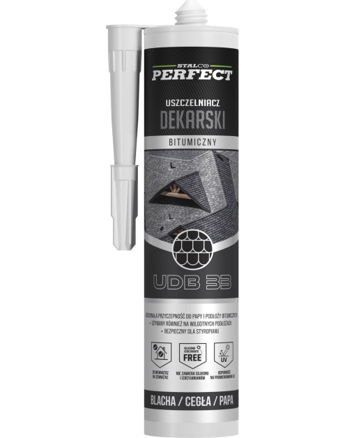 Zdjęcie: Uszczelniacz dekarski bitumiczny czarny udb 33 280 ml Perfect STALCO