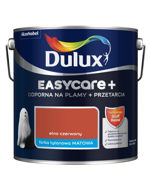 Zdjęcie: Farba lateksowa EasyCare+ Etno Czerwony 2,5 L DULUX