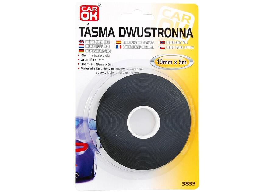 Zdjęcie: Taśma dwustronna 19 mm x 5 m CAR OK