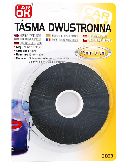 Zdjęcie: Taśma dwustronna 19 mm x 5 m CAR OK