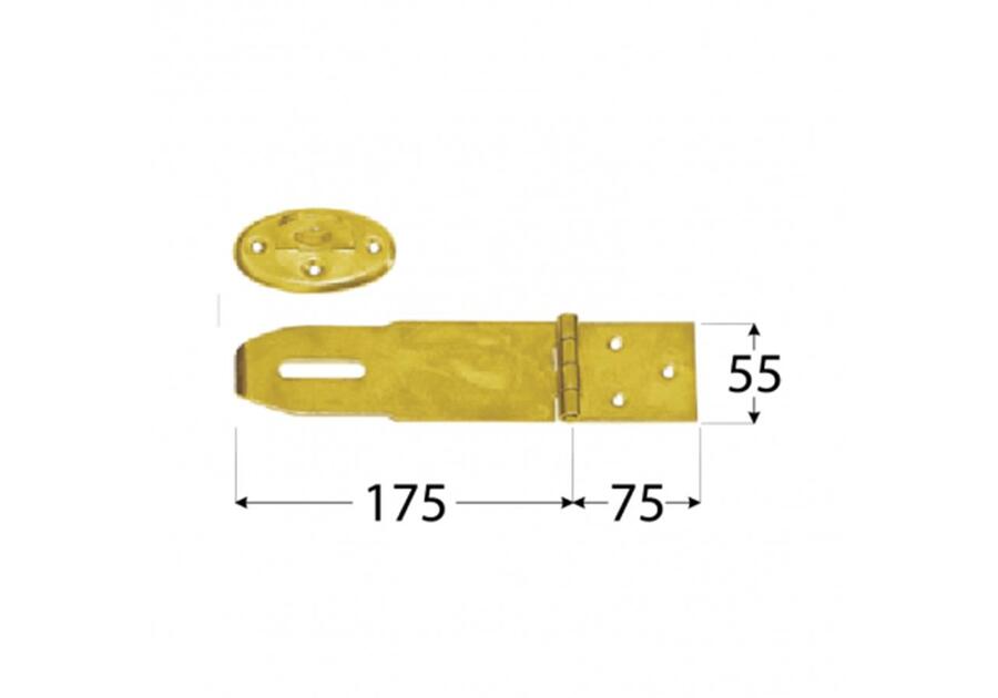 Zdjęcie: Zawias kryty z zamknięciem 17,5x7,5x5,5 cm ZZK75 DMX