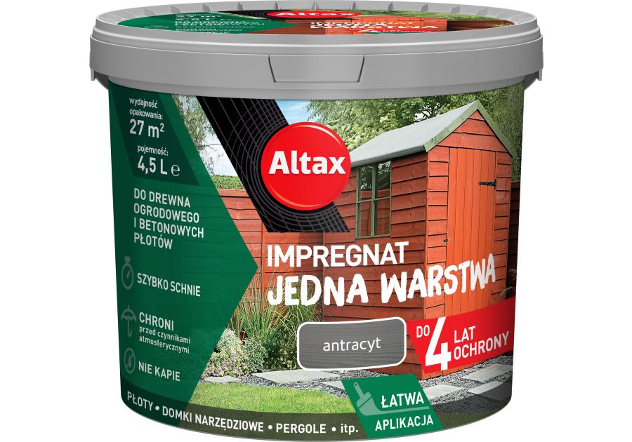 Zdjęcie: Impregnat Jedna Warstwa 4 lata 4,5 L antracyt ALTAX