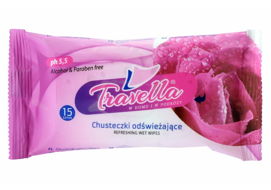 Zdjęcie: Chusteczki odświeżające Flower 15 szt. TRAVELLA