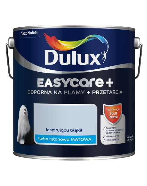 Zdjęcie: Farba Easy Care + Przetarcia inspirujący błękit 2,5 L DULUX