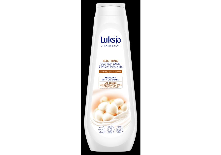 Zdjęcie: Płyn do kąpieli Creamy & Soft mleczko bawełniane i prowitamina B5 0,9 L LUKSJA