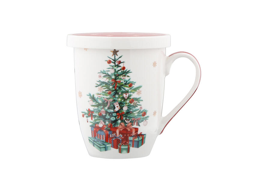 Zdjęcie: Kubek z zaparzaczem i pokrywką Christmas Tree 300 ml w opasce ALTOMDESIGN