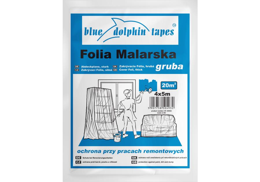 Zdjęcie: Folia malarska gruba 4 x 5 m BLUEDOLPHIN