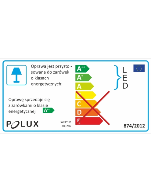 Zdjęcie: Girlanda 6,1 m E27 10xG45 mleczny 36V 6 W POLUX