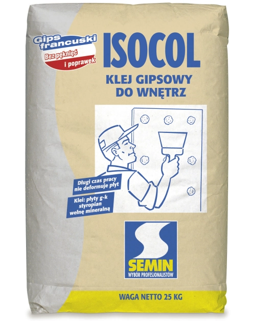 Zdjęcie: Klej gipsowy do wnętrz Isocol SEMIN