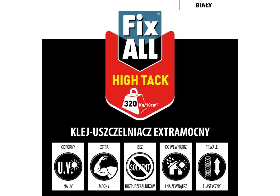 Zdjęcie: Klej uszczelniacz hybrydowy Fix All High Tack 125 ml biały SOUDAL