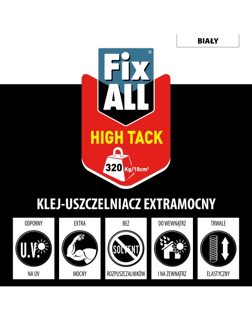 Zdjęcie: Klej uszczelniacz hybrydowy Fix All High Tack 125 ml biały SOUDAL